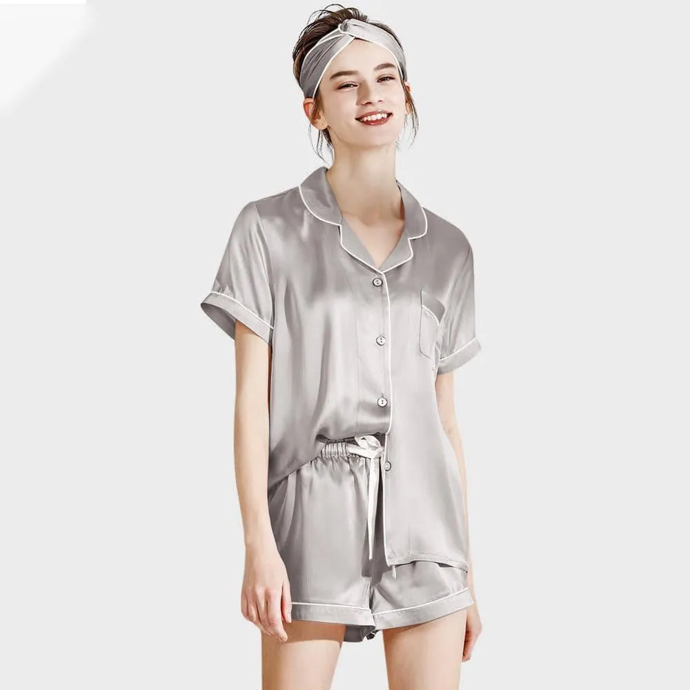 100% Best Affordable Silk Shorts Pajamas Set 22 Momme  Silk Sleepwear For Summer