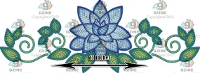 11-inch Floral Transfer - Beaded Florals Royal