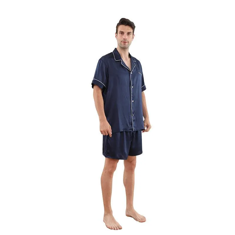 22 Momme Short Silk Pyjamas Set  For Men 100% Pure Silk Sleepwear For Summer