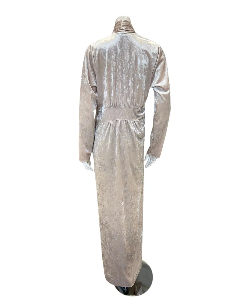 29931D3 Cream Crushed Velvet Morning Robe Wrap