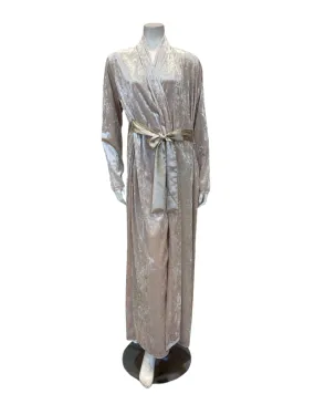 29931D3 Cream Crushed Velvet Morning Robe Wrap