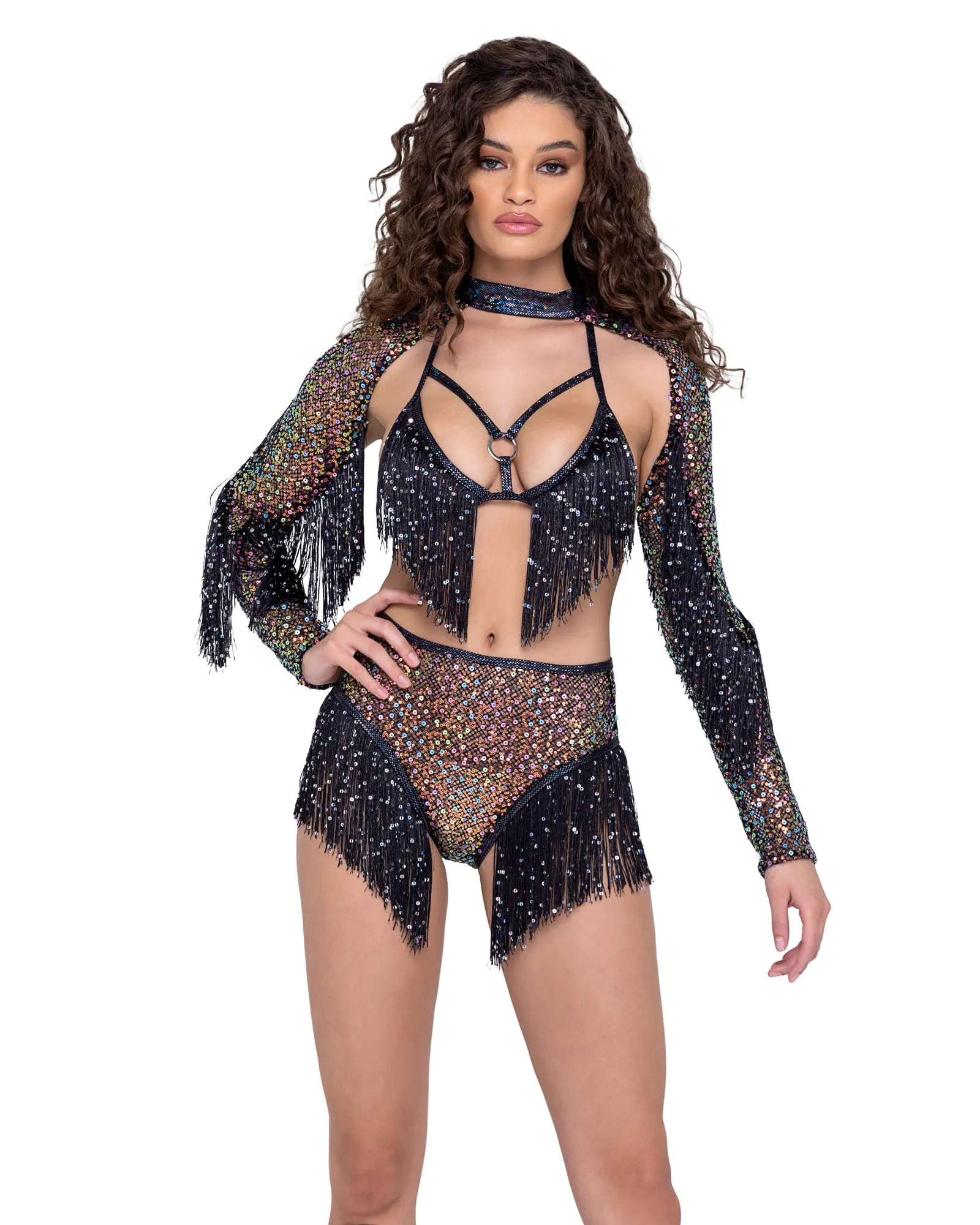 6222 - Sequin Fishnet Shrug