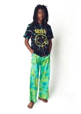 Acid Trip Wide Leg Silk Pajama Pants