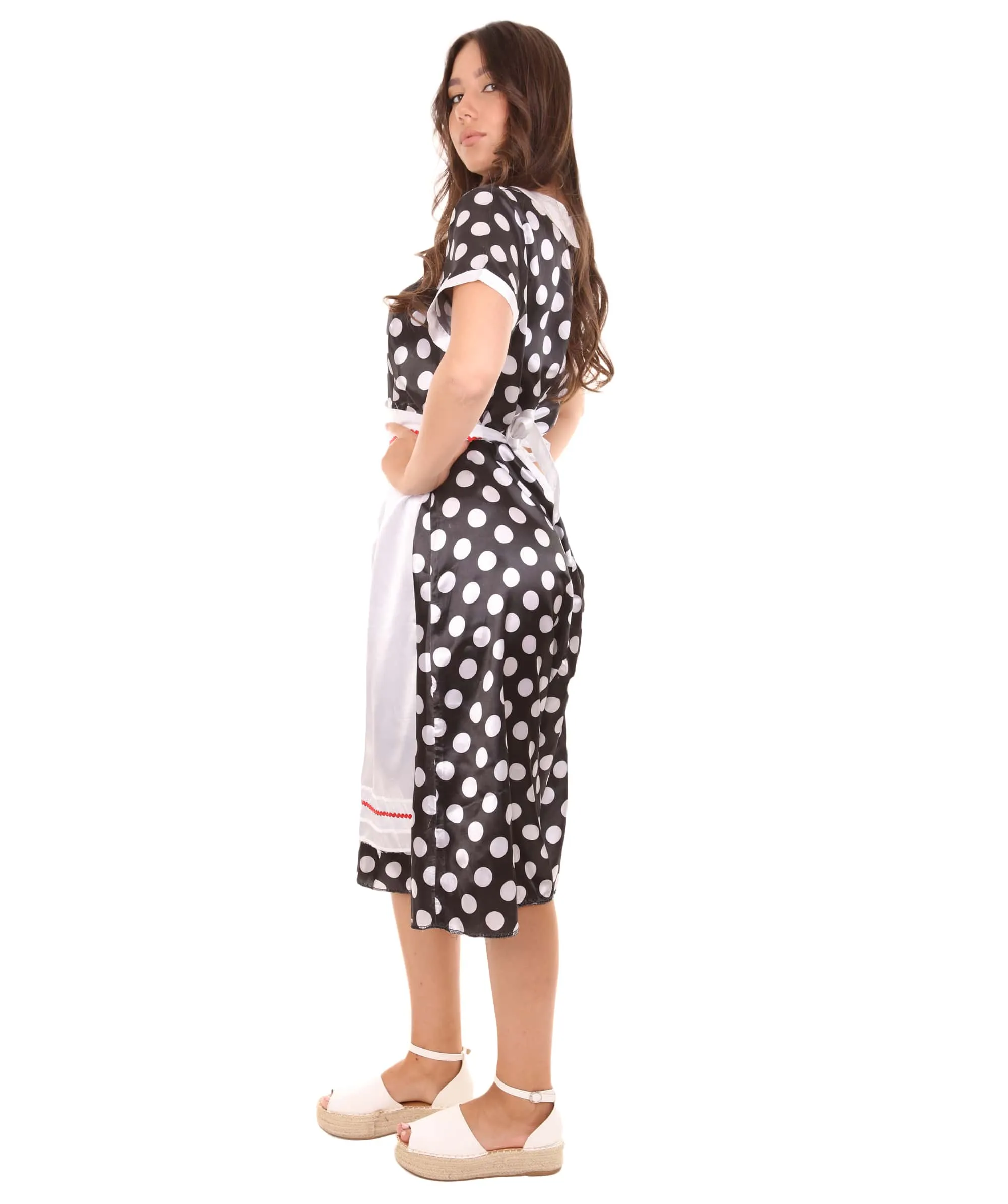 Adult Women's Polka Dot Costume | Black Halloween Cosplay Costume