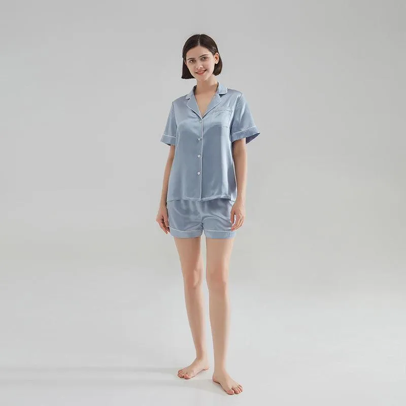 Best 100% Pure Silk Shorts Pyjamas Set 22 Momme Summer Silk Sleepwear