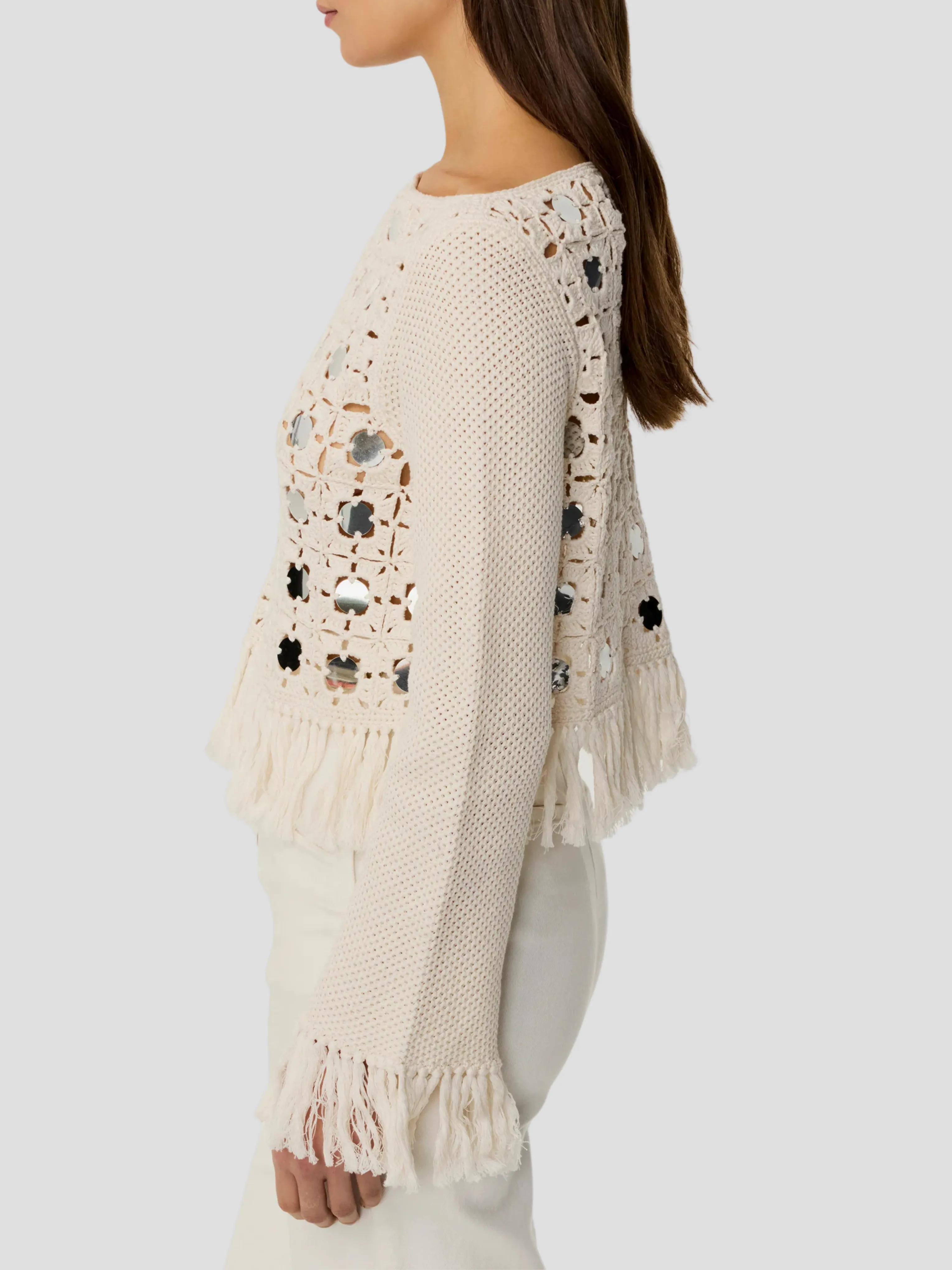 Camilla Mirror Long Sleeve Fringe Top