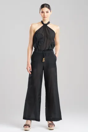 Cotton Silk Voile Sheer Pants