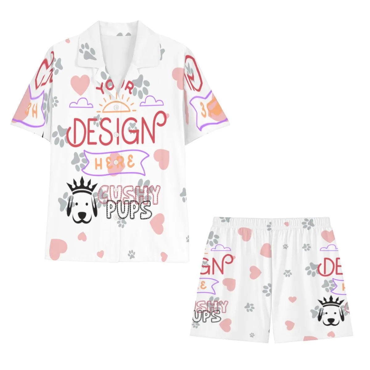 Custom Pajamas Set - Monogrammed Silk Pajamas, Personalized Pajamas Set by Cushy Pups