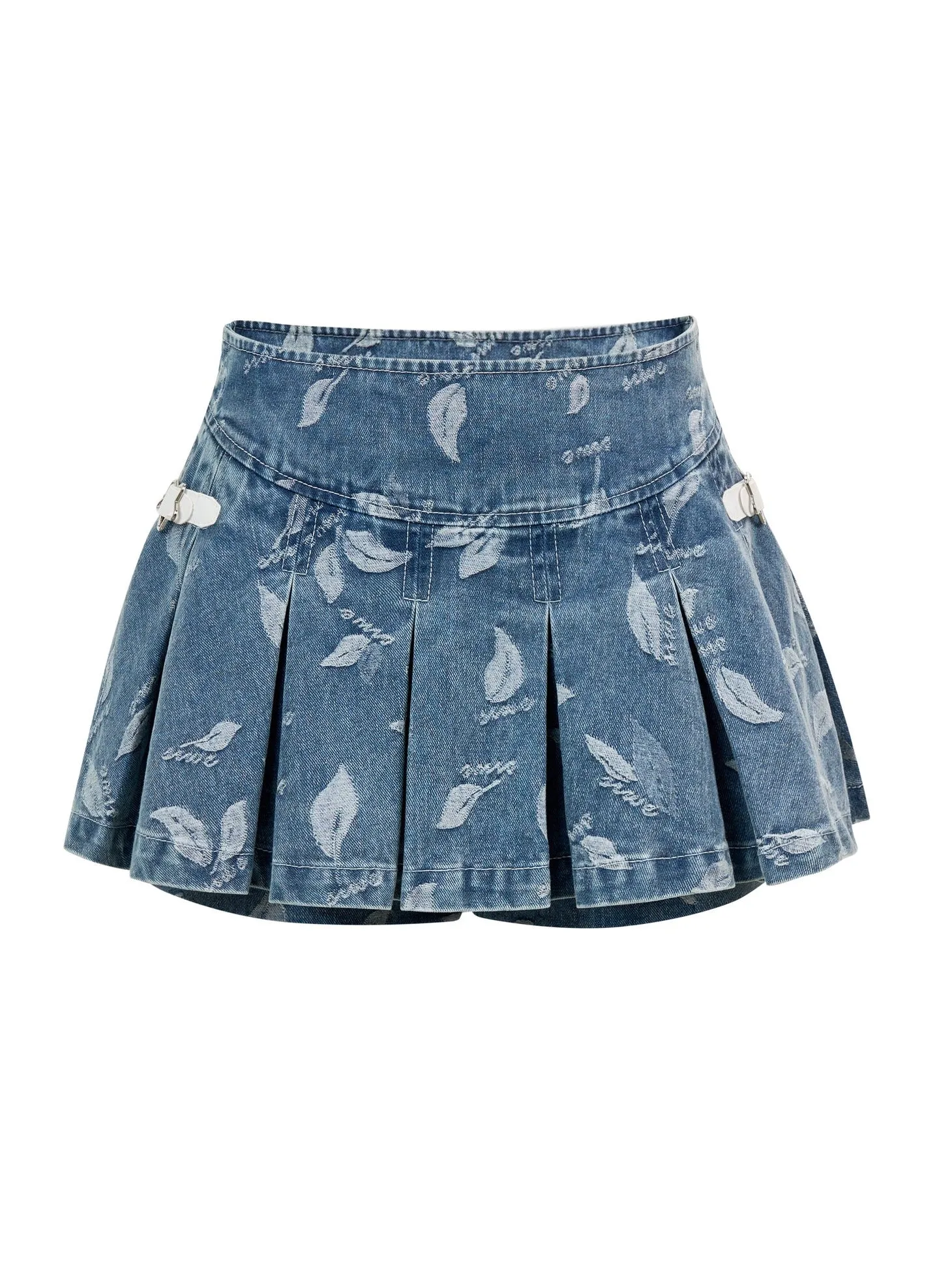 Damage Denim Bare Top ＆ High Waist Culottes