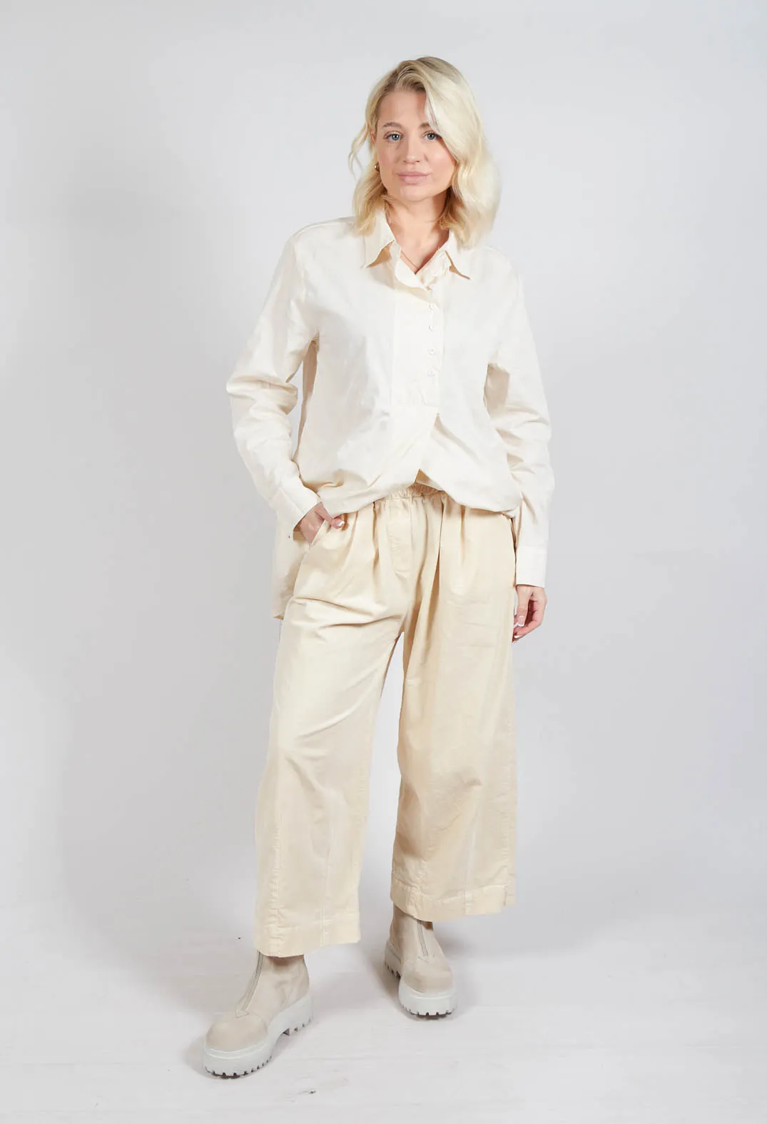 Elasticated Culottes in Cream