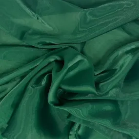 Emerald Green Crystalized Reflective Liquid Silk Chiffon Fabric