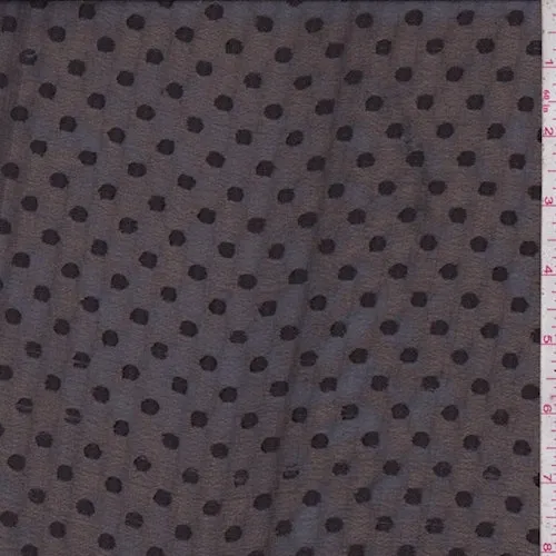 Espresso Brown Dot Jacquard Chiffon Fabric