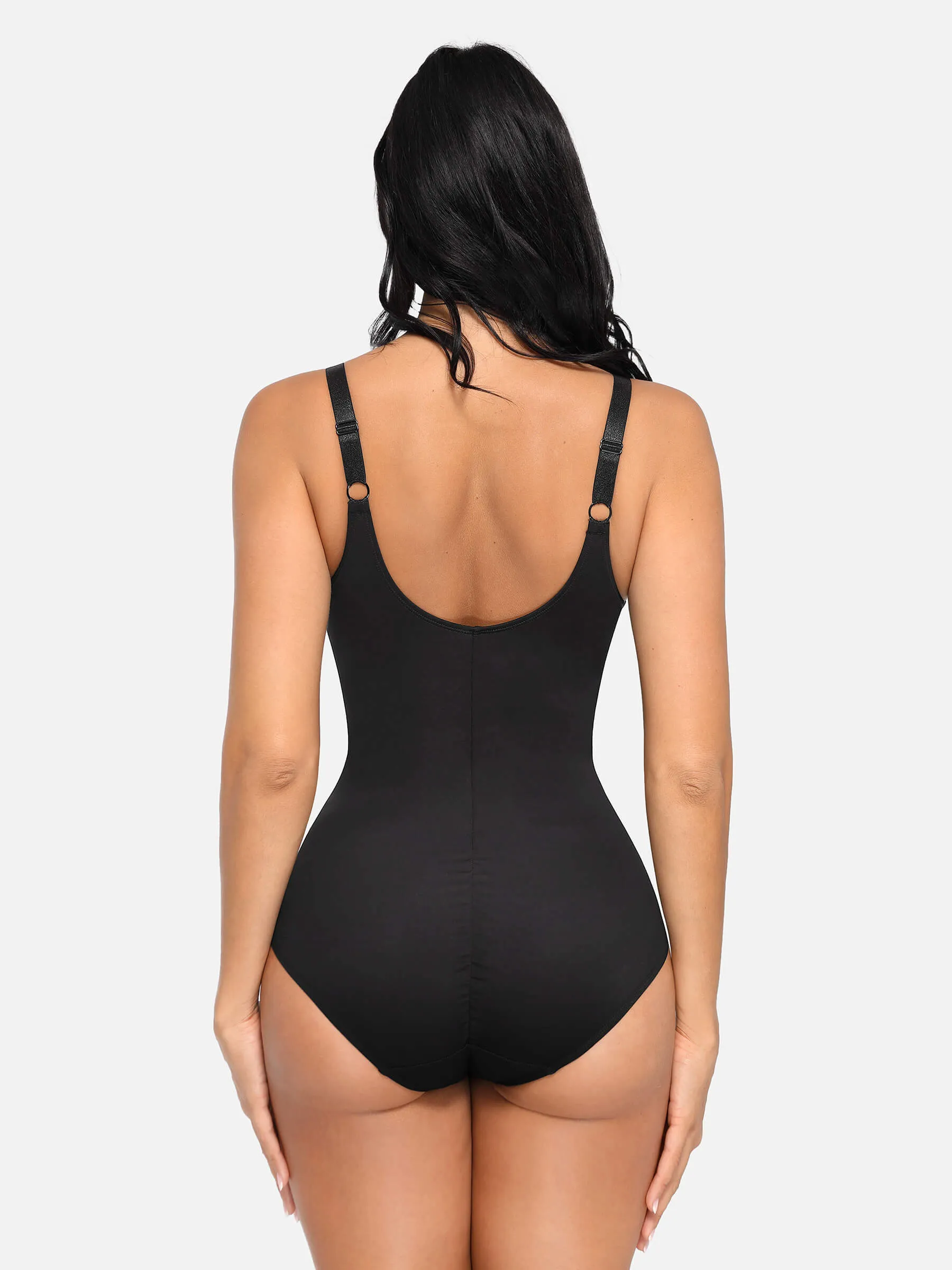 Feelingirl V Neck Tummy Control Thong Bodysuit