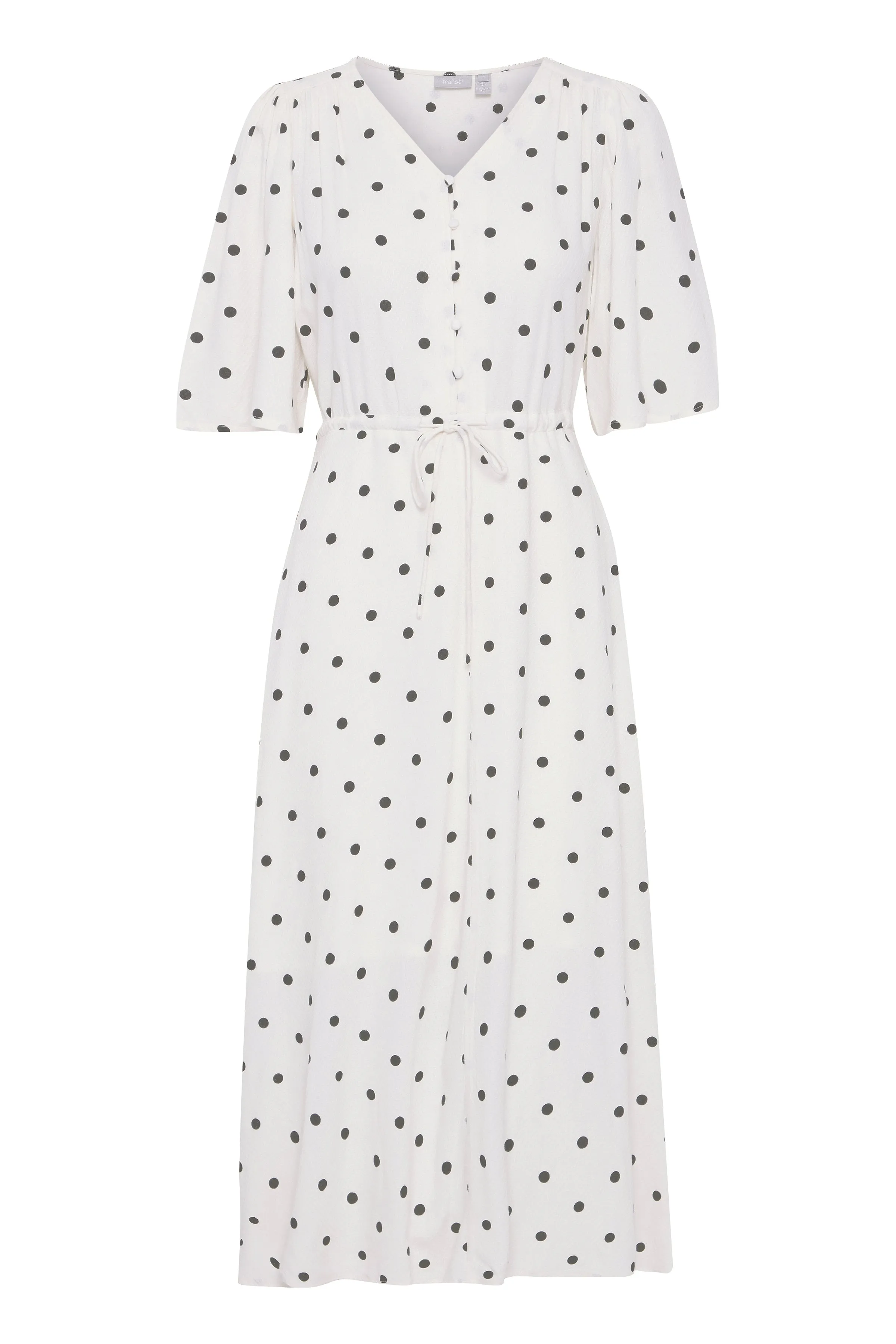 Fransa Polka dot midi dress with drawstring waist and pockets 20613496 2