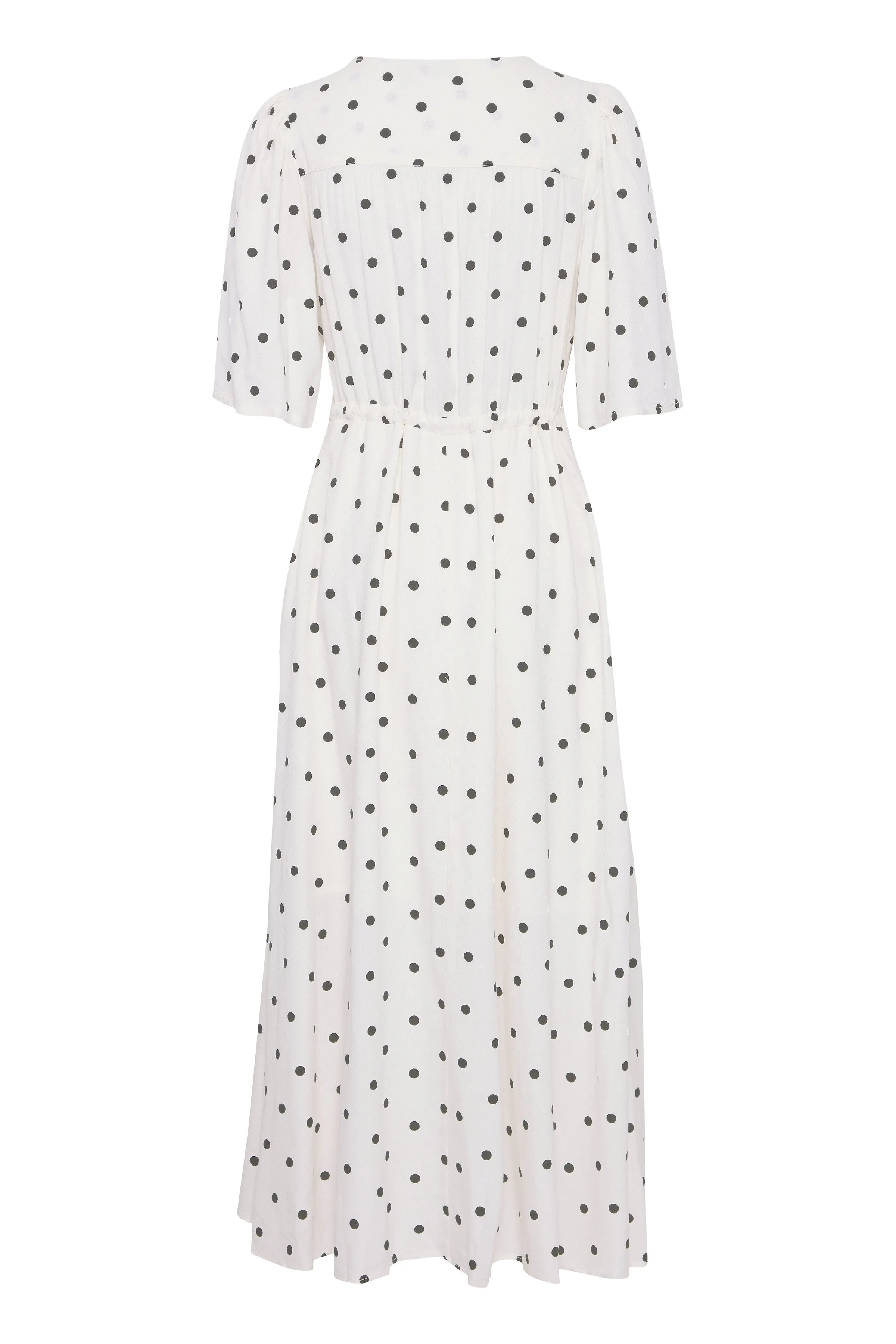 Fransa Polka dot midi dress with drawstring waist and pockets 20613496 2