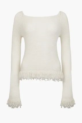 FRINGE LONG SLEEVE TOP