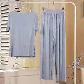 Ice Silk Pajamas Panjang