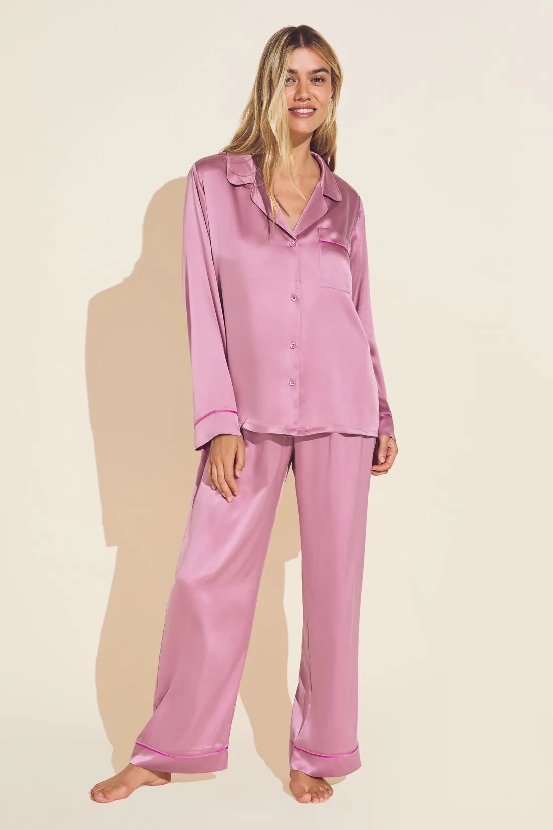 Inez Washable Silk Long PJ Set