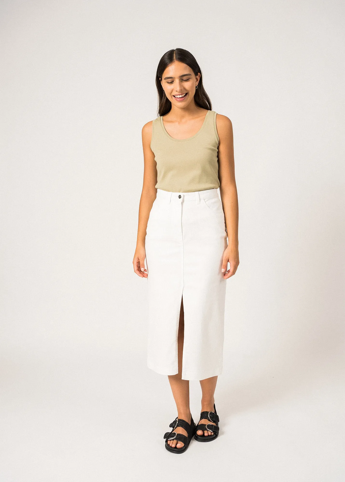 Julia Long Skirt – cotton (BLANC)