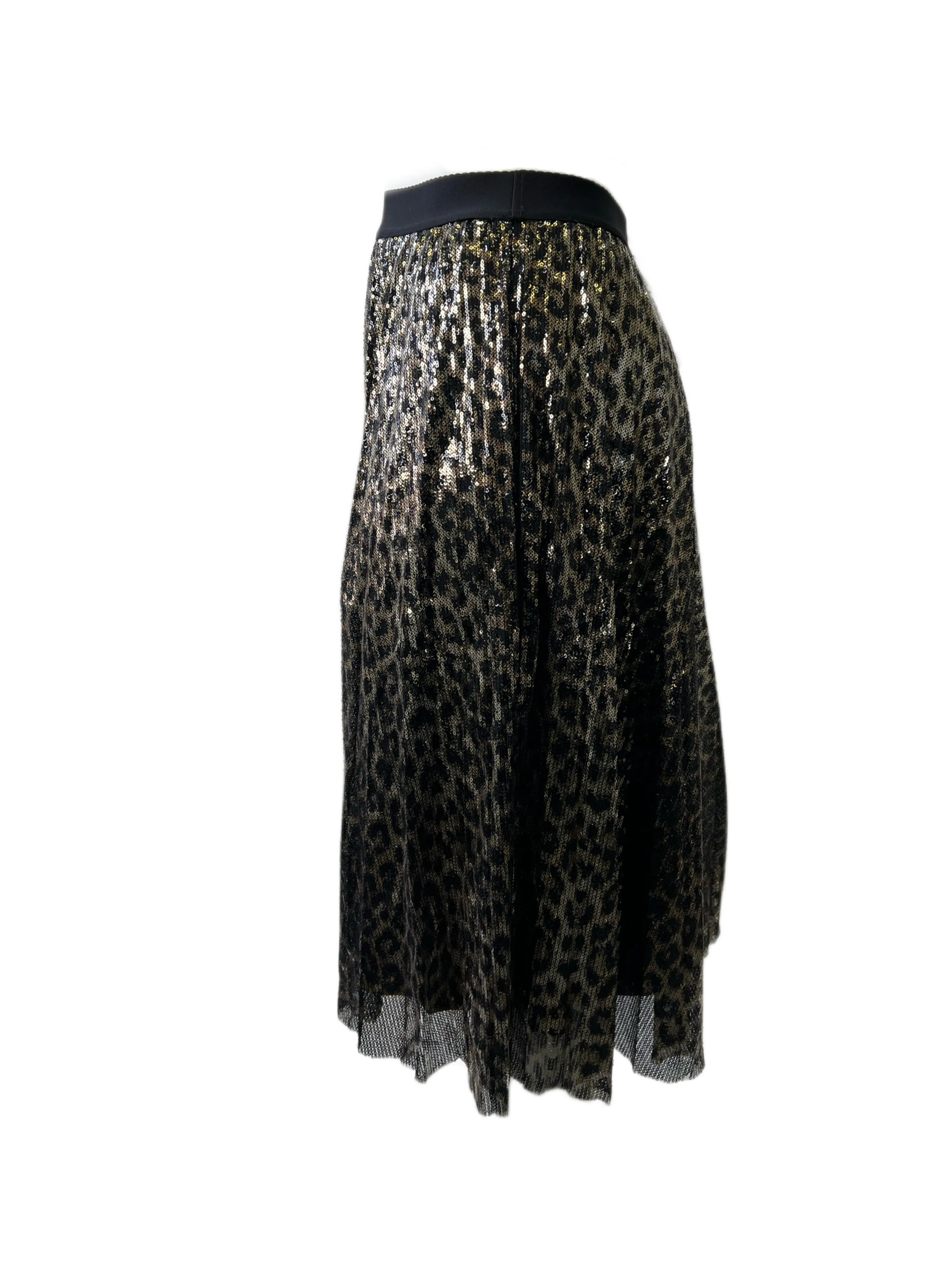 Marina Rinaldi Women's Nero Carbone Beaded A Line Skirt NWT