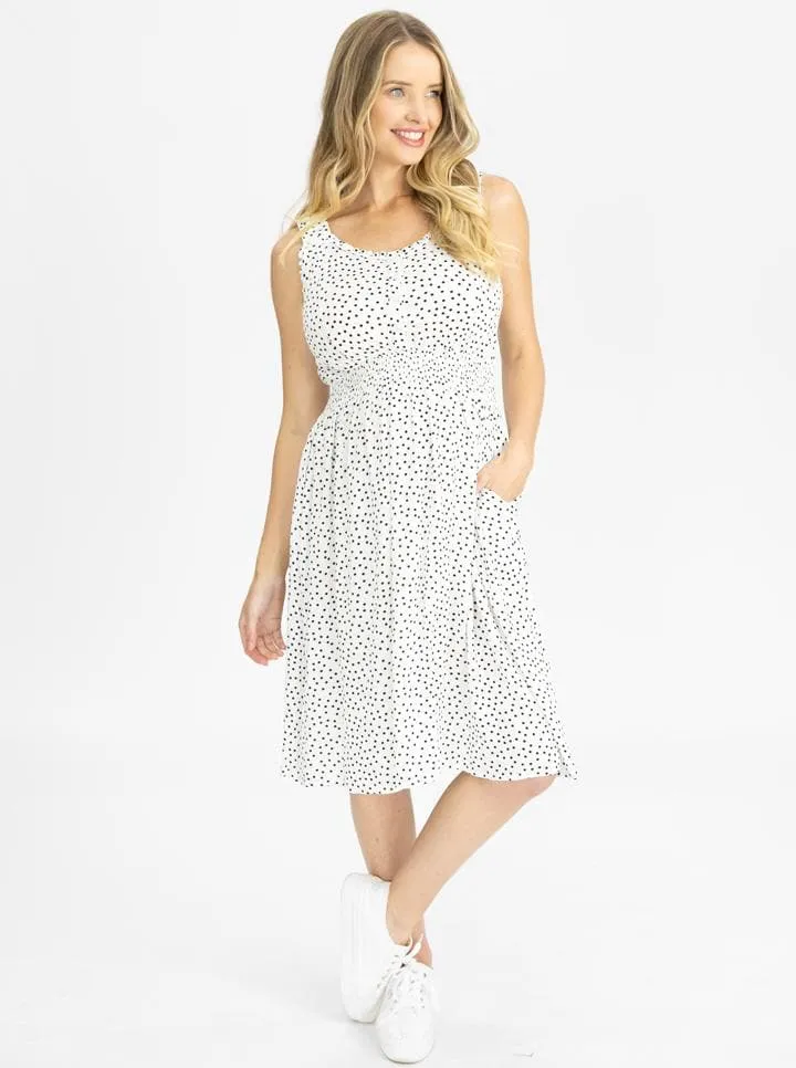 Maternity Summer Rayon Nursing Dress - White