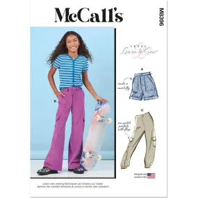 McCall's Pattern M8396 Girls' Shorts and Cargo Pants