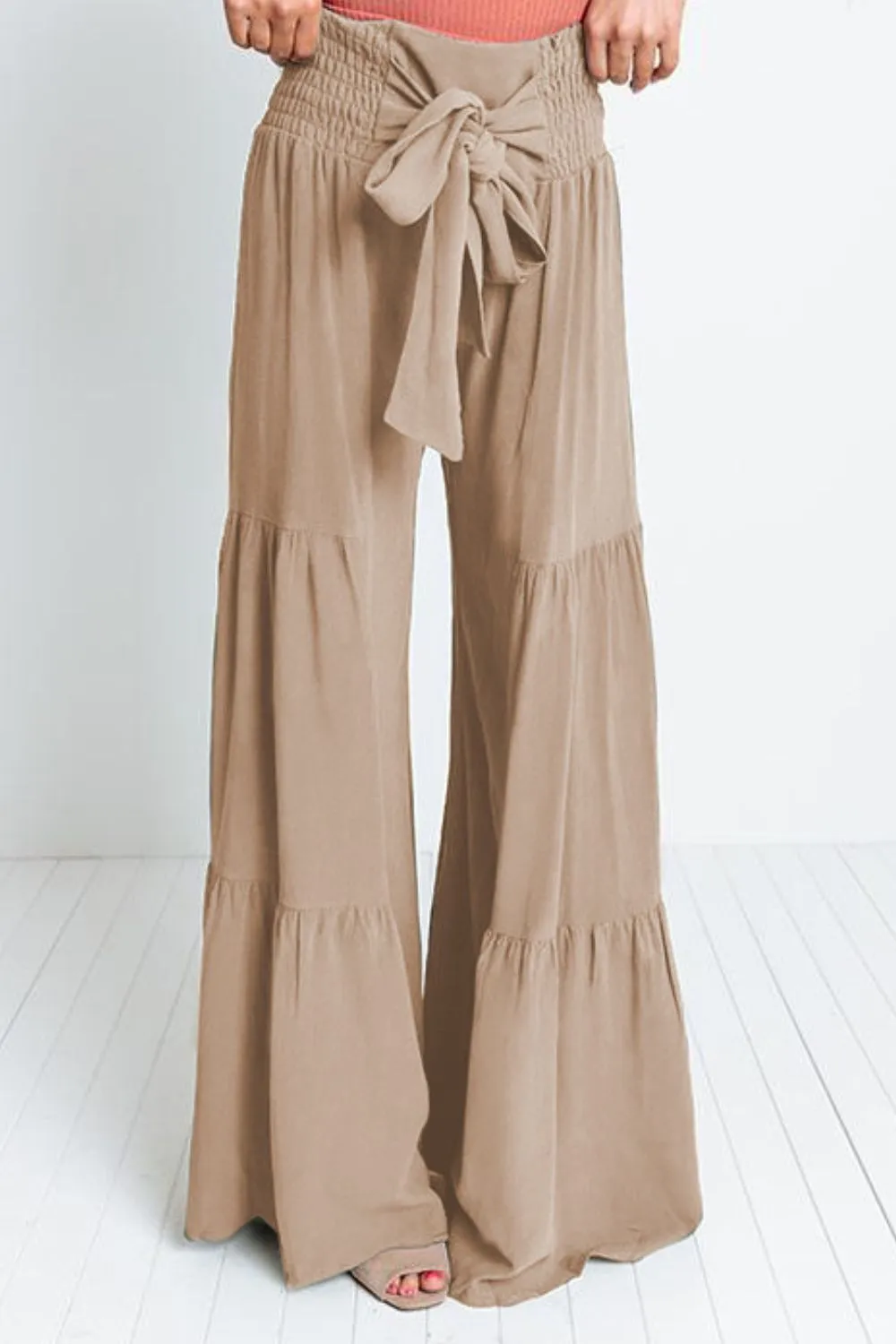 MIA Tie Front Tiered Culottes