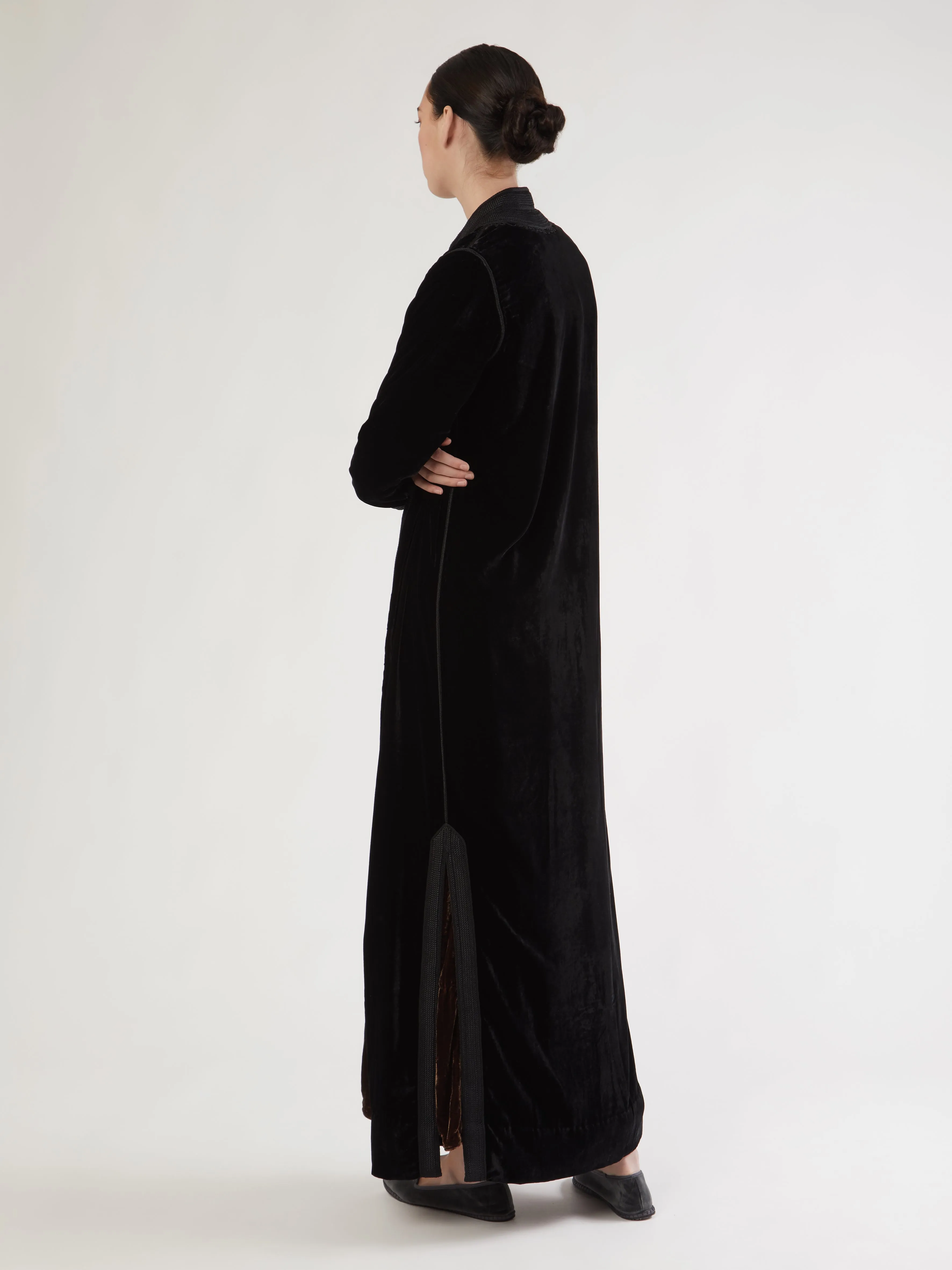 Moroccan long velvet robe