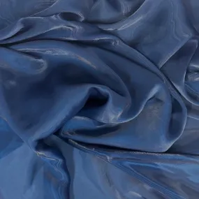 Navy Blue Crystalized Reflective Liquid Silk Chiffon Fabric