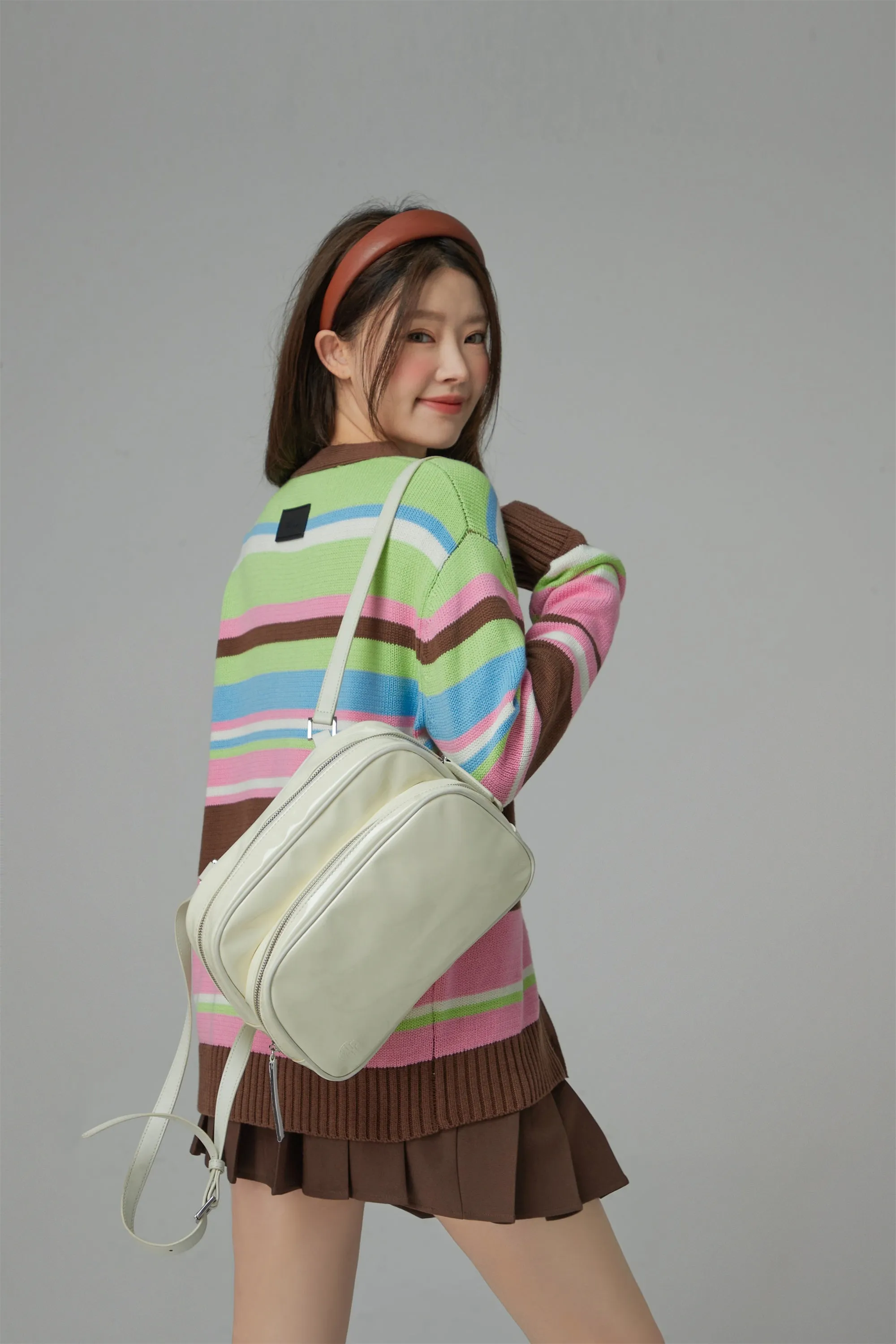 Planet Chuu Embroidered Stripe Cardigan