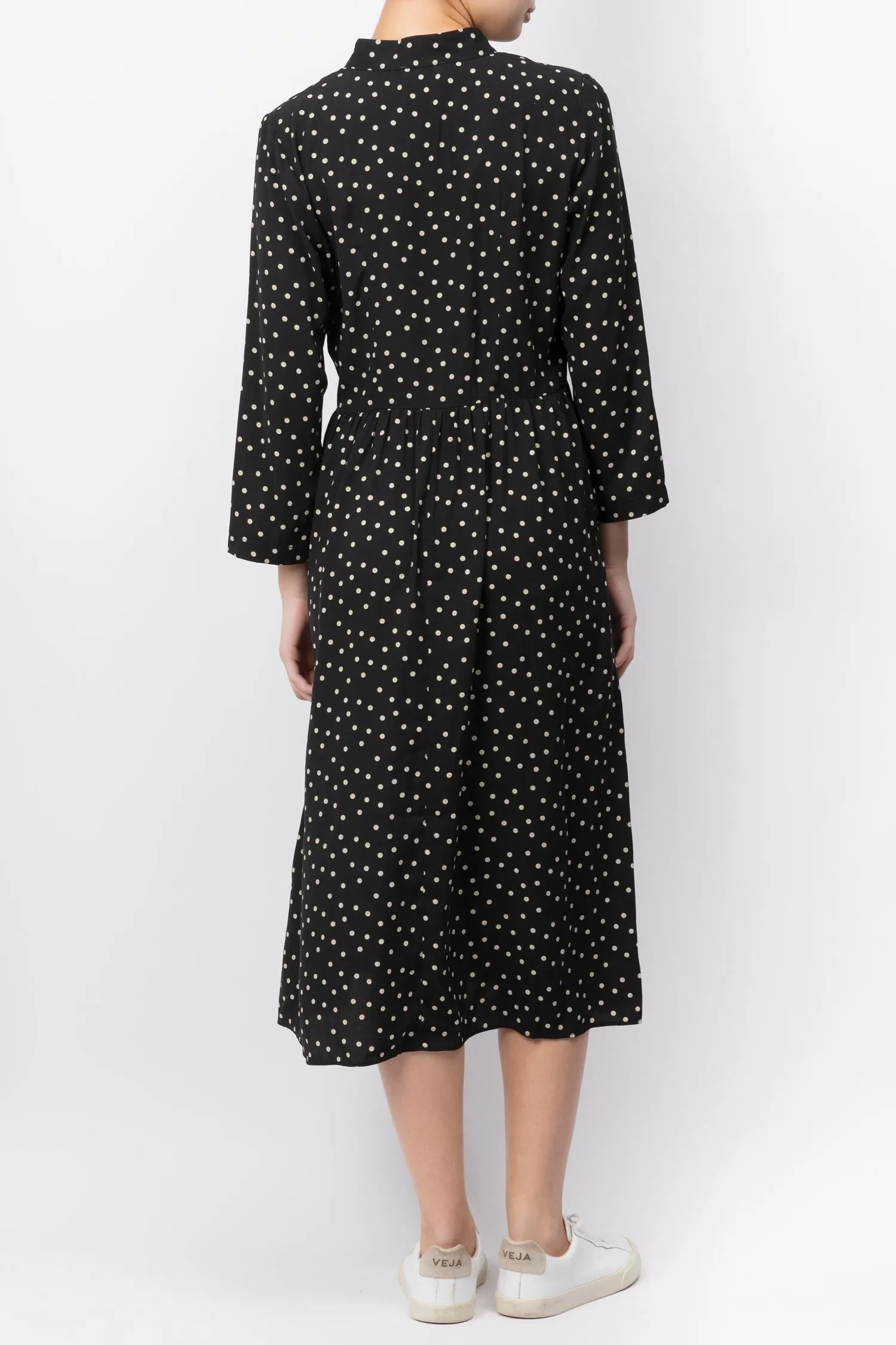 Polka Dot Printed Midi Dress