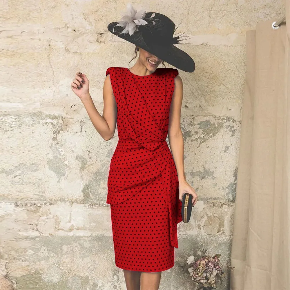 Polka Dot Ruched Dress | Polka