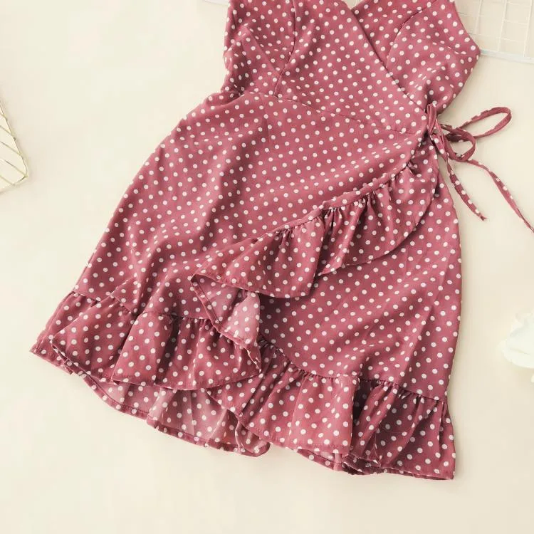 Polka Dot Ruffled Mini Dress