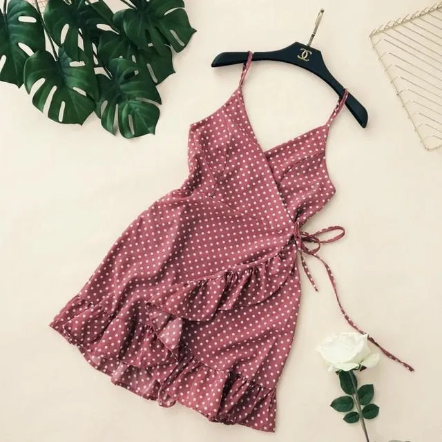 Polka Dot Ruffled Mini Dress