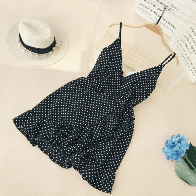 Polka Dot Ruffled Mini Dress