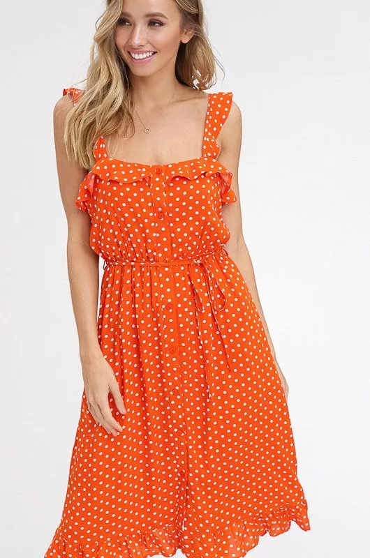 Polka Dot Sundress - Orange