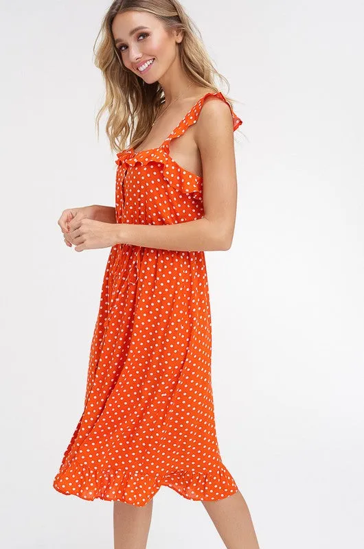 Polka Dot Sundress - Orange