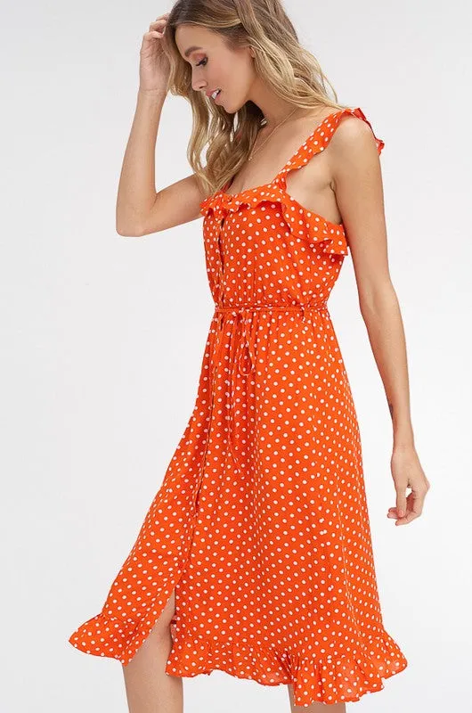 Polka Dot Sundress - Orange