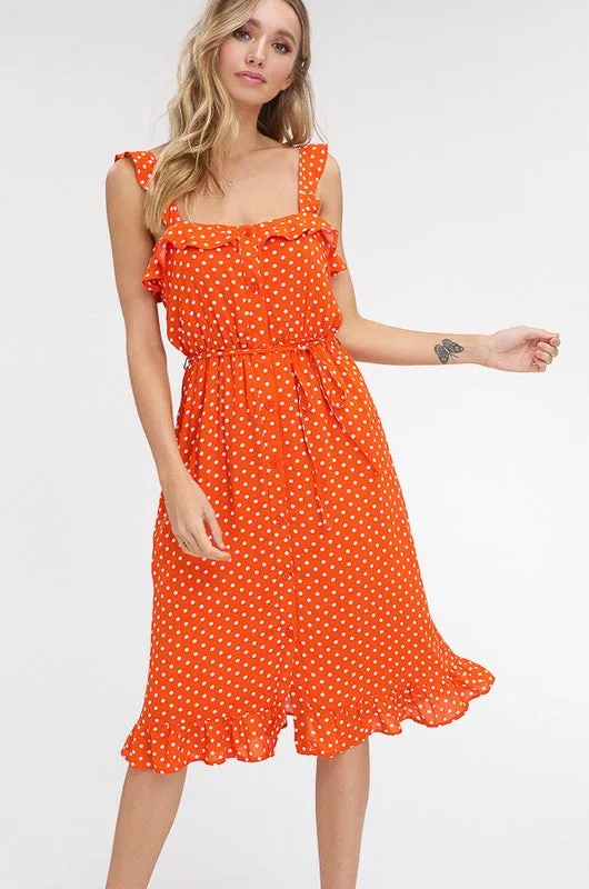 Polka Dot Sundress - Orange