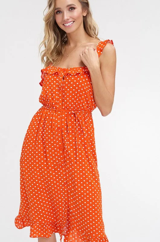 Polka Dot Sundress - Orange