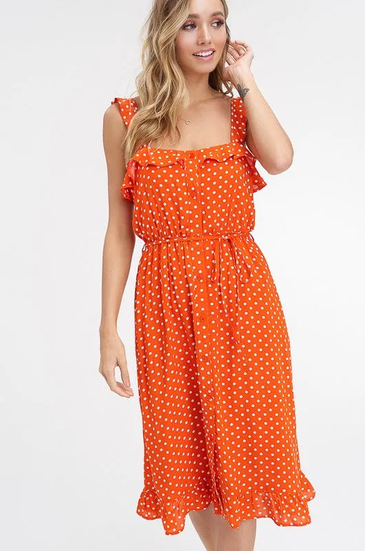 Polka Dot Sundress - Orange