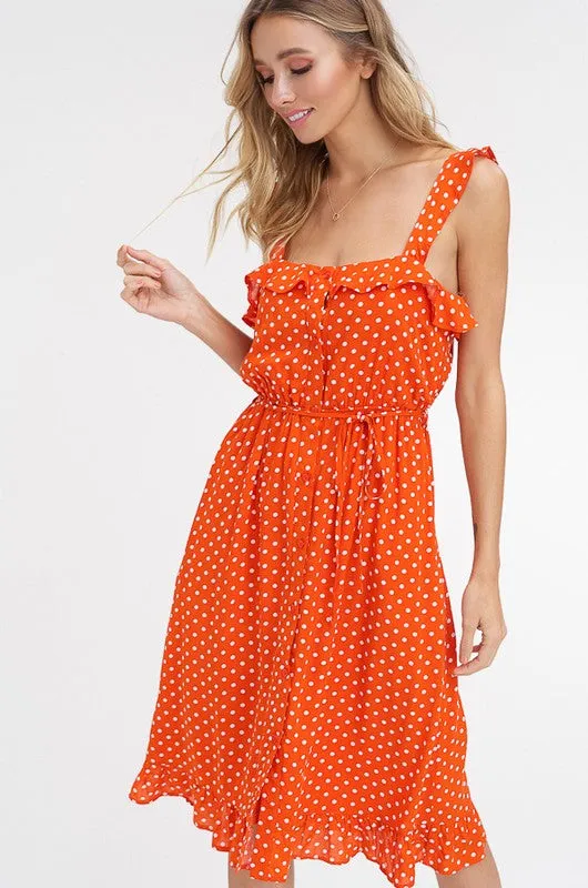 Polka Dot Sundress - Orange