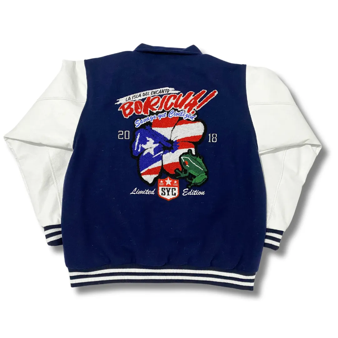 Premium Puerto Rico (Navy blue) Varsity Jacket (BUNDLE)