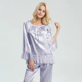 Real Silk Pajama Long Set Plus Size For Women Silk comfy loungewear