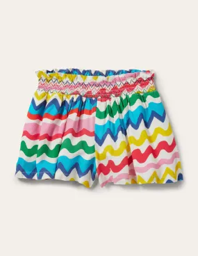 Shirred Waist Culottes-Multi Ric-rac