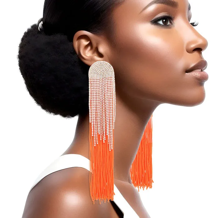 Tassel Long Fringe Glam Earrings for Women