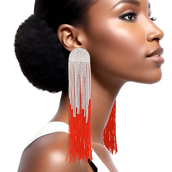 Tassel Long Fringe Glam Earrings for Women