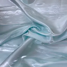 Tiffany Blue Crystalized Reflective Liquid Bridal Satin Fabric