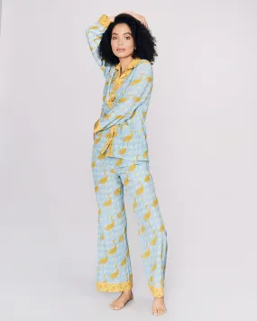 Tokyo Crane Silk Pajama