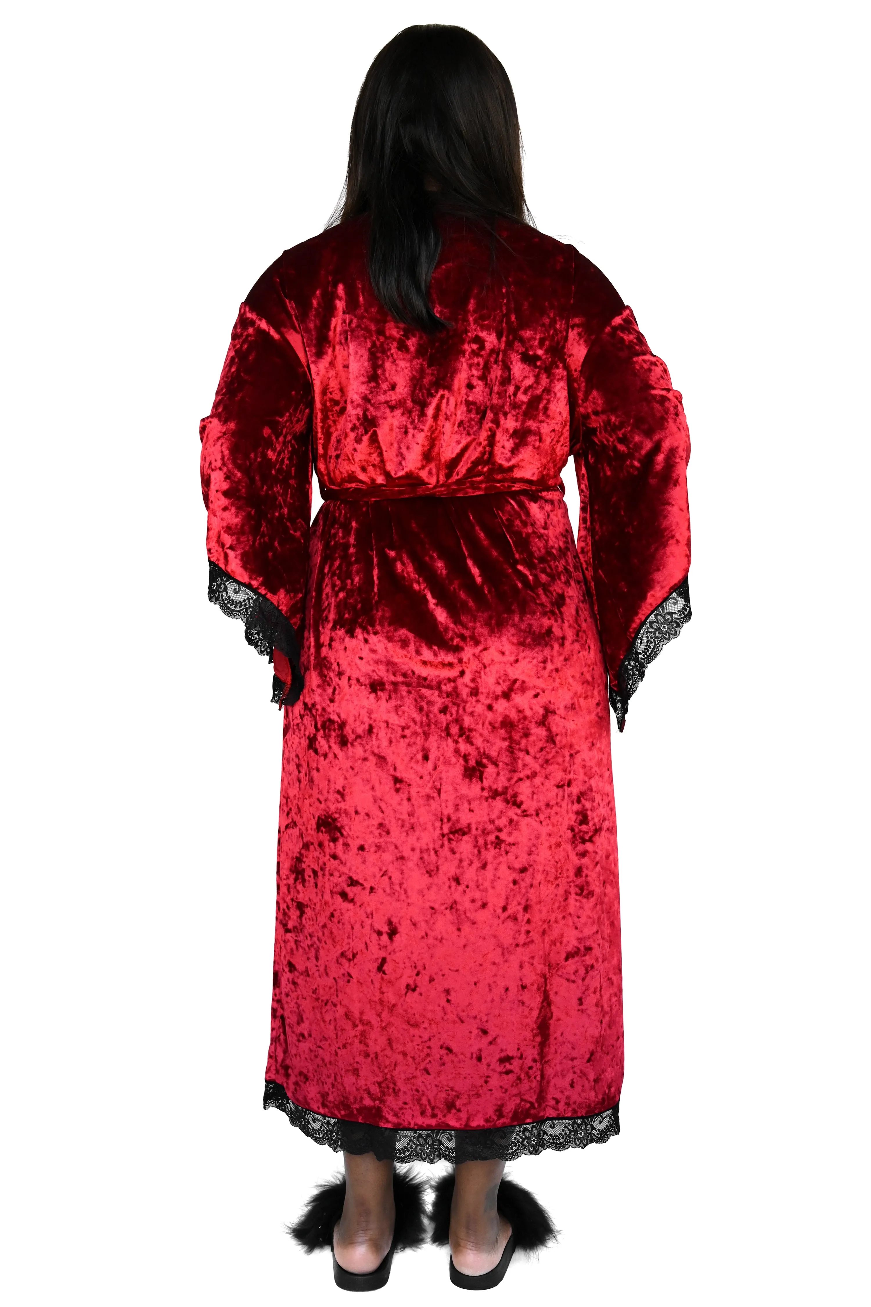 Velvet Bathory Dressing Robe - Crimson Red